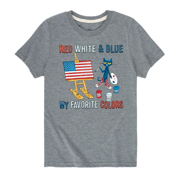 Pete The Cat - Red White And Blue Favorite - Youth Short Sleeve Graphic T-Shirt