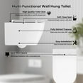 thumbnail image 7 of Wall Hung Toilet, Comfort Height One-Piece Toilet with Soft Closing Seat, Ultra-Thin Cover, Space-Saving Tankless Design, Ideal for Contemporary Bathrooms, White (Full Flat Toilet Seat), 7 of 7