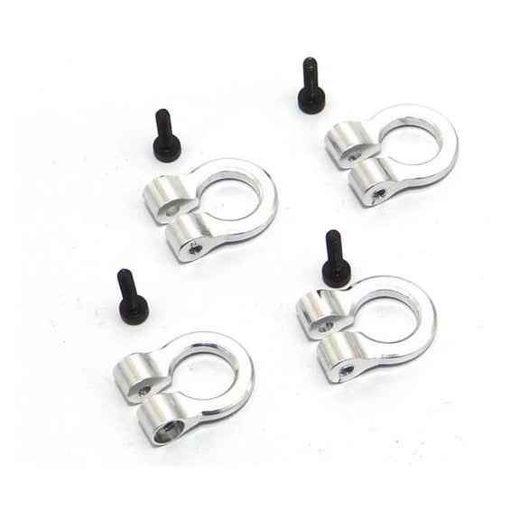 Hot Racing 1/10 Scale Aluminum Silver Tow Shackle D-Rings 4 HRAACC80808 Electric Car/Truck Option Parts