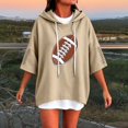 thumbnail image 2 of Womens Oversized Hoodie Weekend Tops With Pockets Gift Cute Hoodies Game Day Sweatshirts Long Sleeve Lounge Daily Outfit Plus Size Hooded Sunday Funday Shirt Rugby Shirt Comfort Hoodie Beige, 2 of 4