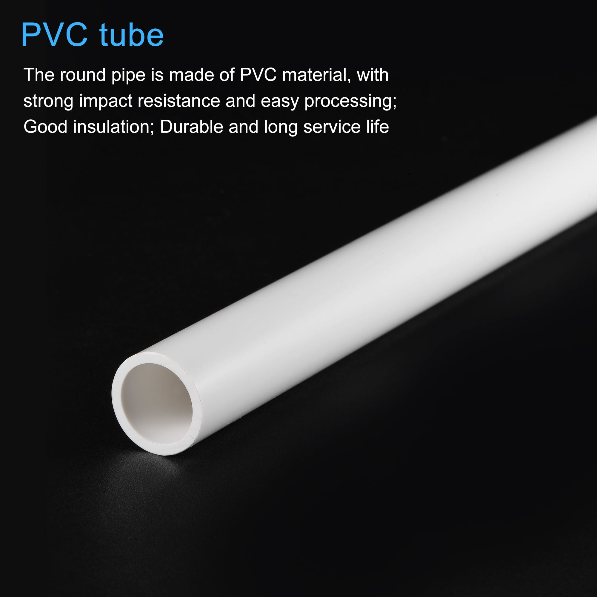 PVC Rigid Round Pipe 16mm ID 20mm OD 0.35m White High Impact 