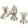 thumbnail image 2 of Water Creation 4.81" Cross Handles Solid Brass Faucet in Brushed Nickel, 2 of 7