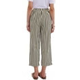 thumbnail image 3 of Striped Pants for Women Elastic Waist High Waisted Wide Leg Summer Casual Pants XS Black, 3 of 6