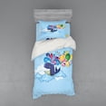 thumbnail image 1 of Ambesonne Cartoon Bedding Set 3 Pcs, Whale on Cloud Rainbow, Twin XL, Multicolor, 1 of 3