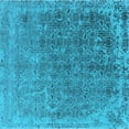 thumbnail image 1 of Ahgly Company Indoor Square Oriental Light Blue Industrial Area Rugs, 7' Square, 1 of 4