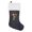 F, variant on Clode Christmas Stocking with White Plush Velvet Grey Fabric Letter Design Christmas Ornament Cute Hanging Decoration for Xmas Tree Festive Bag for Holiday Gnome Beards for Crafts