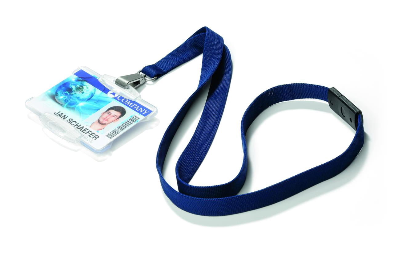 DURABLE Premium Textile 17" Lanyard with Safety Release, Coral, Pack of 10 (8127136)