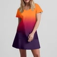 thumbnail image 6 of Xysaqa House Dresses Womens Nightgown Gradient Color Sleepwear Casual Short Sleeve Pajama Dress V-Neck Lounge Dress with Pockets S-2XL Summer Savings, 6 of 8