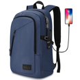 thumbnail image 1 of Mochila para portátil Mancro de 15.6 pulgadas resistente al agua con puerto USB, 1 of 9