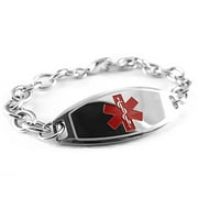 MyIDDr - BLOOD THINNERS Medical Alert ID Bracelet PRE-ENGRAVED, ID Card Inld