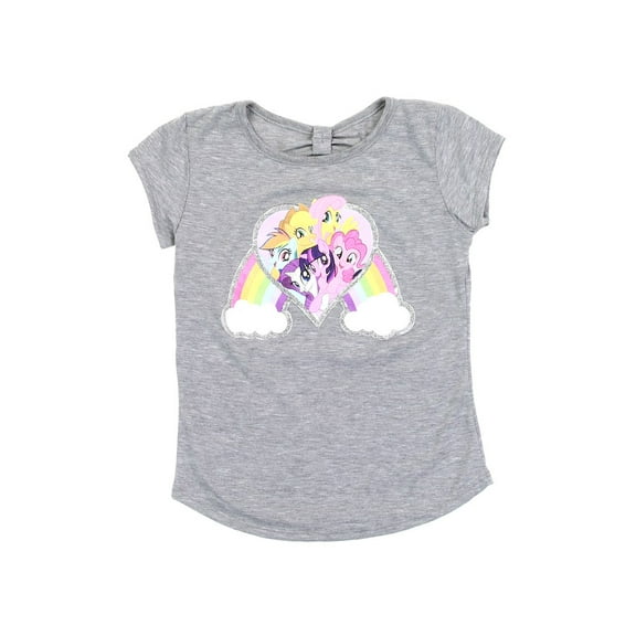My Little Pony Girls' Rainbow Glitter T-Shirt (Little Girls)