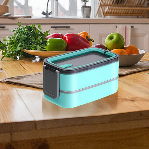 Lonchera térmica de acero inoxidable de doble capa, lonchera Bento, caja sellada para mantener la frescura, lonchera con compartimento para estudiantes para horno microondas. Lonchera térmica de acero