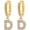 Gold (D), variant on Initial Letter Earrings A-Z, 18K Gold Plated Cubic Zirconia Alphabet Stud Earrings for Women & Men, Personalized Fashion Letter Jewelry with Gift Box