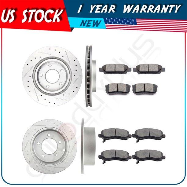 ECCPP Front Rear Brake Discs Rotors Ceramic Pads For
