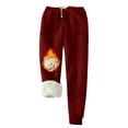 thumbnail image 5 of GA WEIHUA Saving,Winter Warm Sweatpant Women Thick Sherpa Fleece Lined Sweatpants Casual Baggy Cinch Bottom Pants Outdoor Athletic Thick Pant(Wine,S), 5 of 7