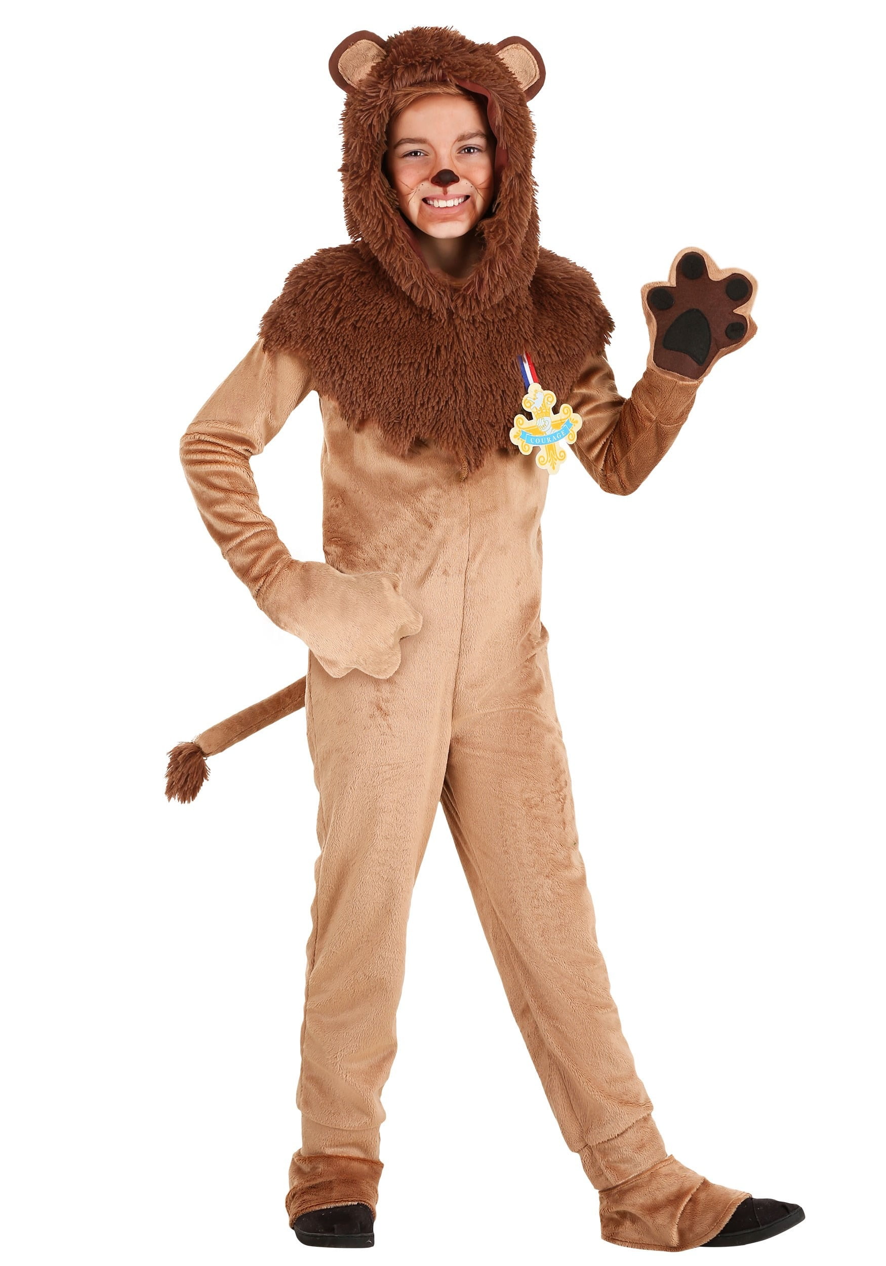 Adult Men's Women's Unisex Wizard of Oz Cowardly Lion Jumpsuit Halloween Costume