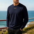 thumbnail image 4 of Men's Crewneck Sweatshirt Casual Solid Pullover Hoodless Standard Fit Athletic Work Out Gym Sweat Shirts, 4 of 9