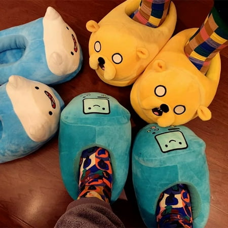 

Women indoor Slippers happy Time Slippers Lovers Jake BMO Warm Woman Slippers Finn Plush Shoes Home House Slippers Children