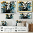 thumbnail image 4 of Designart "Blooms Portrait of Goat in Blue and Yellow" Animals Framed Wall Art Decor - Modern Farmhouse Yellow Goat Entryway Framed Wall Art Print, 4 of 6