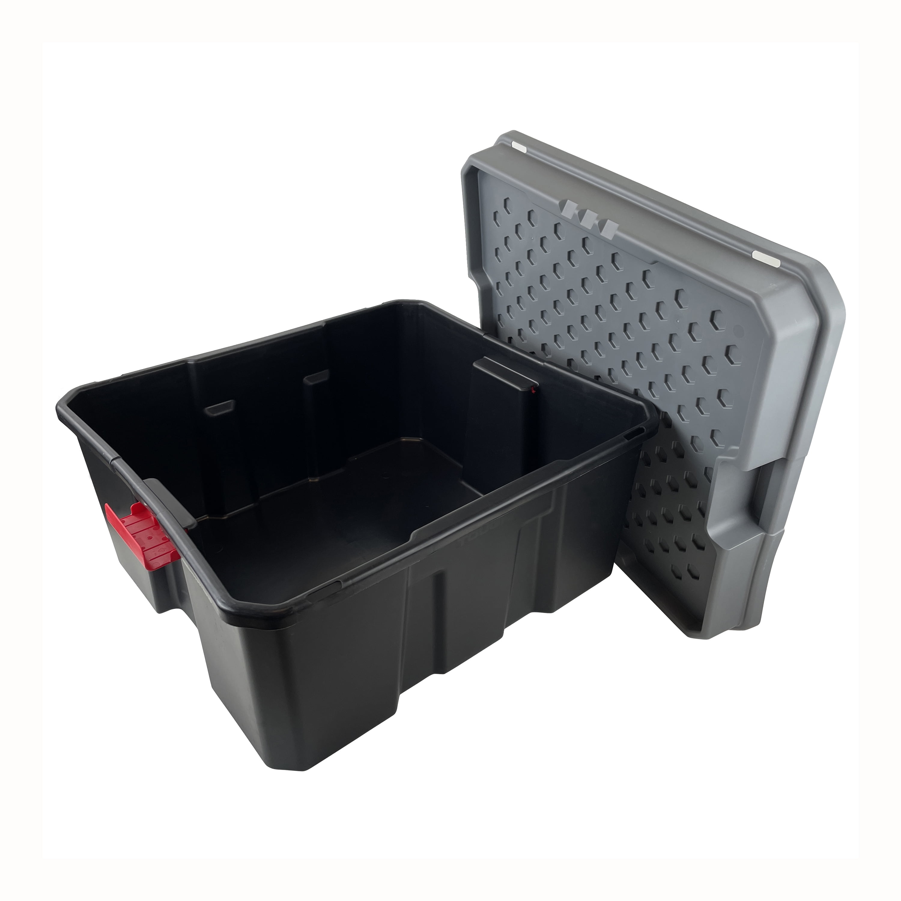 Tough Box 64-Gallon Black Polypropylene Storage Tote Wi