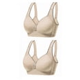 thumbnail image 1 of Bigersell Full-Coverage Underwire Bra 2pc V-Neck Wire-Free Bra Support Women Camisoles with Built in Bra Training Bra Style R-19 Basic Bra Strap Nylon Balconette Bra Everyday Bras Underwear Khaki M, 1 of 2