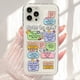 thumbnail image 4 of Funda transparente con estampado de eslogan Ins Vibes de dibujos animados para iPhone 16, 15, 14, 13, 12, 11 Pro Max, 14, 15, 7, 8 Plus, X, XR, XS Max, SE2, funda de airbag, 4 of 4