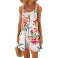 thumbnail image 2 of Women's Summer Floral Printed Pleated Sleeveless Dress Shoulder Strap Beach Casual Comfortable Lightweight Fashion Womens Casual Trendy Midi Dresses, 2 of 4