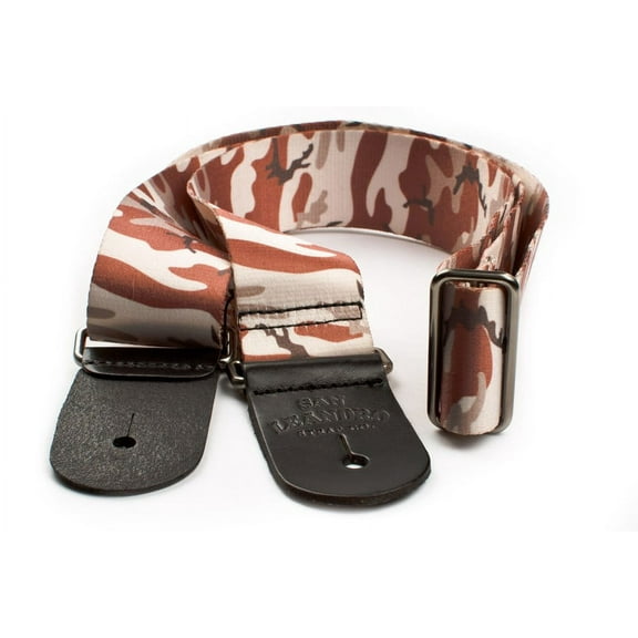San Leandro Strap CT-165 Classic Guitar Strap, Desert Camo with leather ends