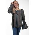 thumbnail image 3 of Scully DARK BLUE BRAIDED BELL SLV TIE BACK BLOUSE, 3 of 3