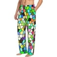 thumbnail image 2 of Disketp Colorful Tie Dye Stained Glass Men'S Pajama Pants - Ultra Soft Fleece Sleep And Lounge Pants (Size: S-Xxl), 2 of 9