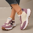 thumbnail image 2 of Rokment Running Walking Shoes for Women Fashion Skateboard Sneakers Spring Fall Comfortable Casual Suede Platform Jogging Chunky Tennis Non Slip Work Footwear Purple Size 8, 2 of 7