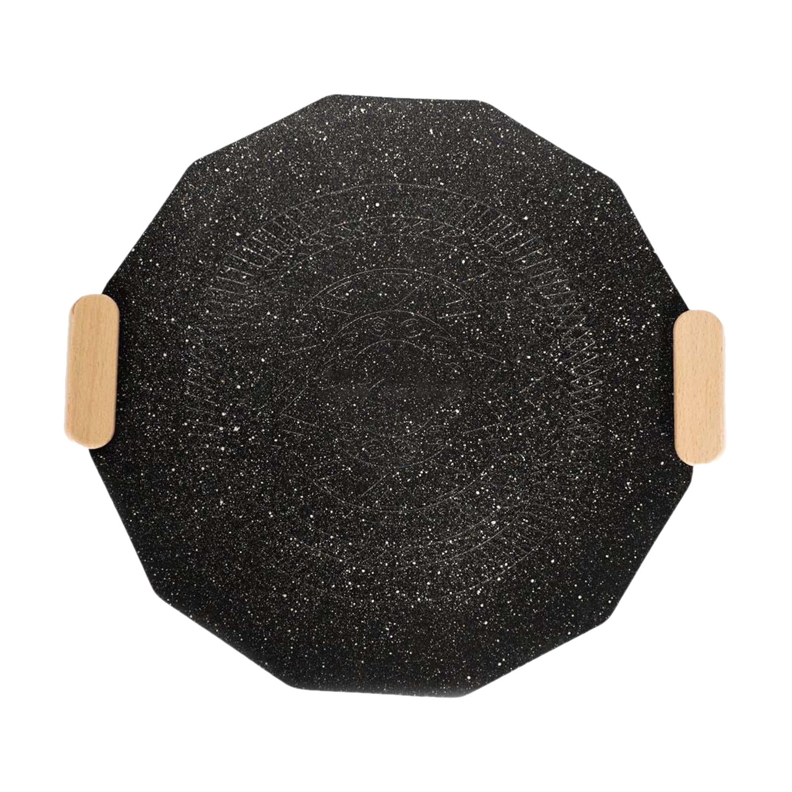 Nishiyuenyi Nonstick Grill Pan, BBQ Cast Pan, Multifunctional Portable Hand Grip Grill Pan,