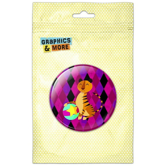 Circus Tiger Pinback Button Pin Badge
