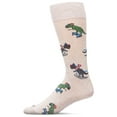 thumbnail image 5 of MeMoi Men's Skiing and Skating Dinosaurs Bamboo Blend Novelty Crew Sock - Mens - Male, 10-13, Ivory, 5 of 7