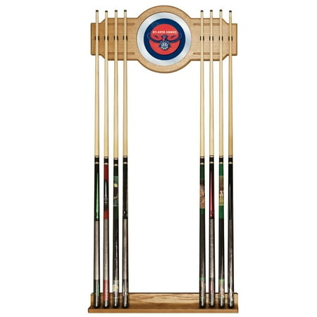 Los Angeles Clippers NBA Stained Wood Cue Rack with Mirror - Royal Blue, Red