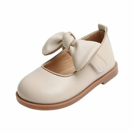 

Princess Leather Shoes For Baby Girls Clearance Sales Baby Girl Children s Soft-soled Small Leather Shoes Princess Shoes Thick Bottom Casual Shoes Beige 5 Years
