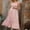 Pink, variant on Women's Maternity Maxi Dress Ruffle Trim Square Neck Sleeveless Casual Swing Dresses Pregnancy Clothes