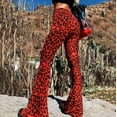 thumbnail image 5 of Enjoytime Flare Pants for Women Leopard Printed Flare Leggings High Waist Fitness Running Gym Sports Stretchy Tights Trouser, 5 of 6