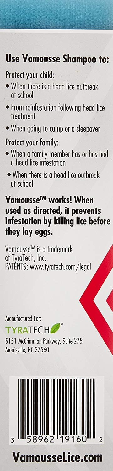 Vamousse Lice Prevention Daily Shampoo Application 8 oz