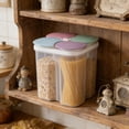 thumbnail image 4 of Clear Plastic Airtight Storage Jar with Lid, 1.3L Capacity, Stackable Container for Kitchen Pantry, Snacks, Grains, and Dried Goods Organization, 24x13x11 cm, 4 of 6