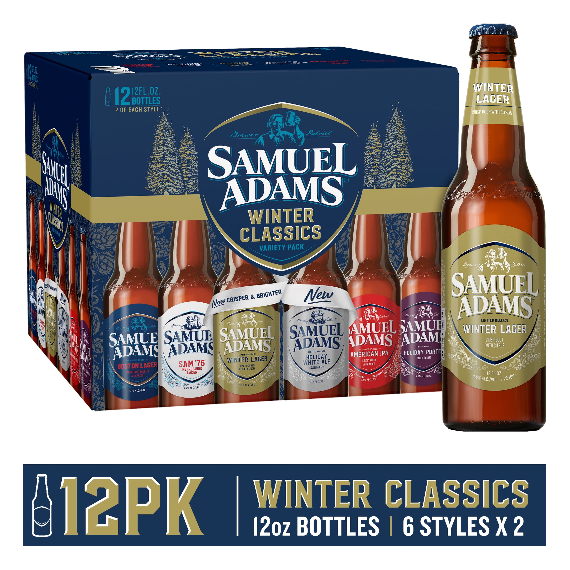 Samuel Adams Winter Variety Seasonal Beer, 12 pack, 12 fl oz bottles