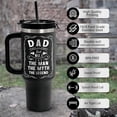thumbnail image 2 of Engraved 40 oz Tumbler With Handle Straw Lid - Christmas Gifts For Dad & Valentines Day Gifts for Husband, Him - Fathers Day, Birthday Gifts for Father, Dad, Grandpa, Papa from Daughter, Son, 2 of 6