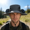 thumbnail image 4 of RICHMJ Solar Powered Fan Hat for Men Women, Wide Brim Hat with 2 Fans UPF 50+, For Outdoor Fishing Beach Sun Hat ,Mountaineering(B), 4 of 7