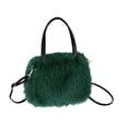 thumbnail image 4 of Bolso de mano de felpa para mujer, suave y moderno, tipo bandolera, ideal para ir al trabajo, vacaciones y viajes. Verde oscuro, 4 of 8