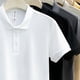 thumbnail image 3 of Gibobby Playera Polo Polos de golf de manga larga para hombre de un cuarto, estilo casual ajustado cuello en V, diseño básico(Blanco,G), 3 of 5