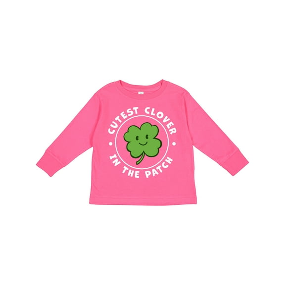 Inktastic Cutest Clover in the Patch Boys or Girls Long Sleeve Toddler T-Shirt