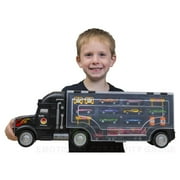 Toy Truck Super Mega Extra Large Tractor Trailer Car Collection Case Carrier Transport Toy Truck For Kids Includes 12 Cars 1 Small Tractor Trailer & 6 More Accessories