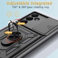 thumbnail image 6 of Innens for Samsung Galaxy A35 5G Case with Screen Protector Phone Cover with Slide Camera Lens and Ring Stand, Black, 6 of 16