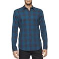 thumbnail image 1 of Calvin Klein - Camisa con botones para hombre, corte ajustado, a cuadros de búfalo, azul, grande Calvin Klein  Botones al frente, 1 of 1