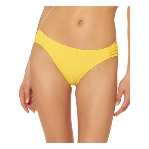 Jessica Simpson Womens Shirred Hipster Swim Bottom Separates Yellow L